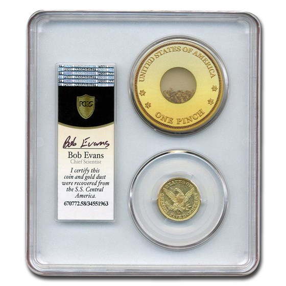 1844-D $5 Gold Liberty Head SS Central America AU-58 PCGS 1844-D $5 Gold Liberty Head SS Central America AU-58 PCGS